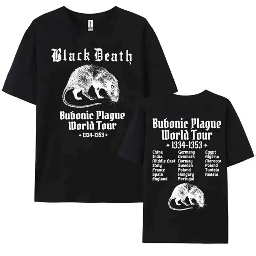 Men's Graphic T Shirt Meme Bubonic Plague World Tour Gothic Tee Short Sleeve | TeenStylo — TeenStylo