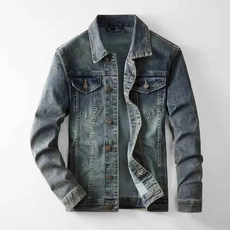 2024 Autumn Winter American Denim Cowboy Set With Washed Elastic Jacket And Jeans For Men And Classic Versatile Style