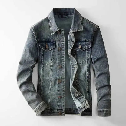 2024 Autumn Winter American Denim Cowboy Set With Washed Elastic Jacket And Jeans For Men And Classic Versatile Style
