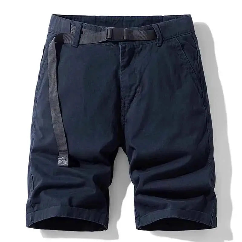 Mens Summer Solid Classic Cargo Shorts Cotton Jogger Bermuda Beach Vintage Twill
