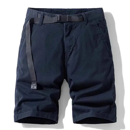 Mens Summer Solid Classic Cargo Shorts Cotton Jogger Bermuda Beach Vintage Twill