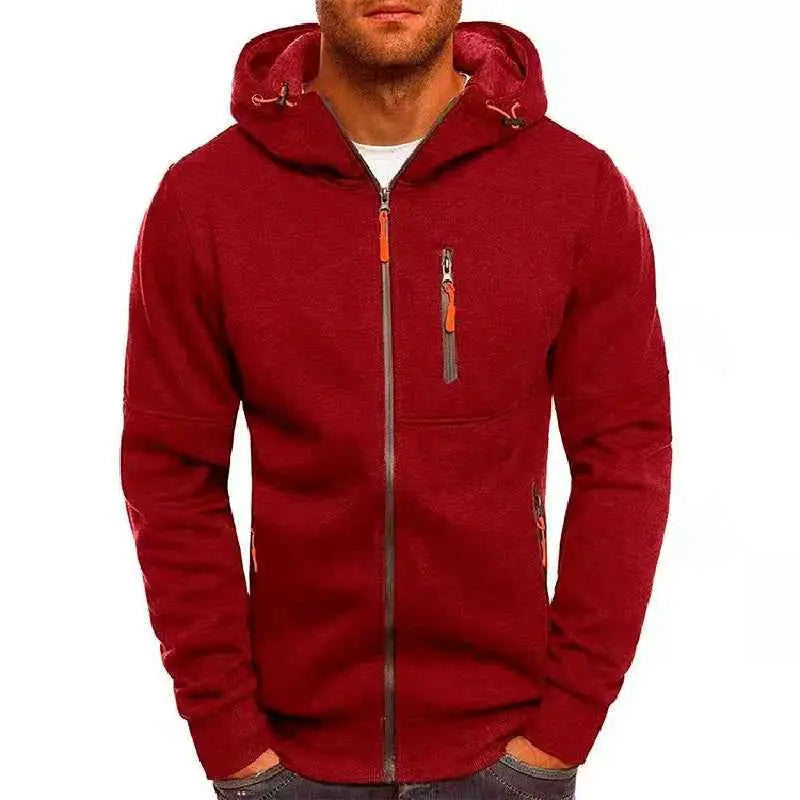 Men's Hoodies Sweatshirts Zip Up Hoodie Tracksuit Solid Long Sleeve Hooded Sweatshirt Spring Autumn Casual M-4XL Hoody