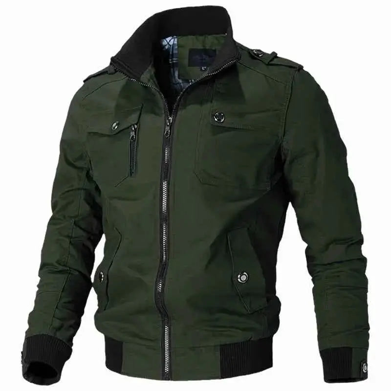 2023 Spring Autumn Bomber Jacket For Men Slim Fit Windbreaker Casual Military Tactical Style Coat
