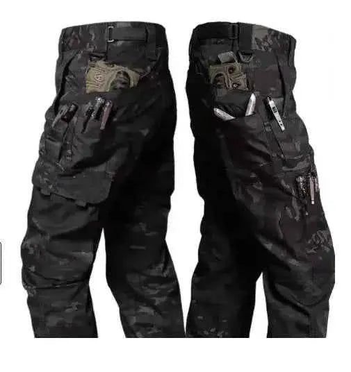 Men's Tactical Waterproof Cargo Pants Multi Pocket Combat Trousers For Outdoor Wear Resistant