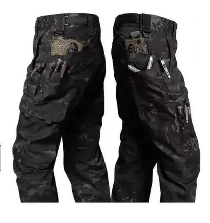 Men's Tactical Waterproof Cargo Pants Multi Pocket Combat Trousers For Outdoor Wear Resistant