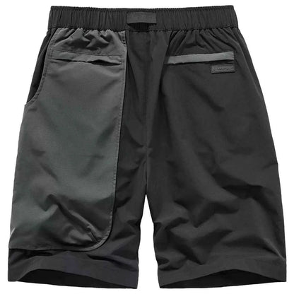 Summer Cargo Shorts Black Techwear Patchwork Streetwear Functional Bottoms For Men