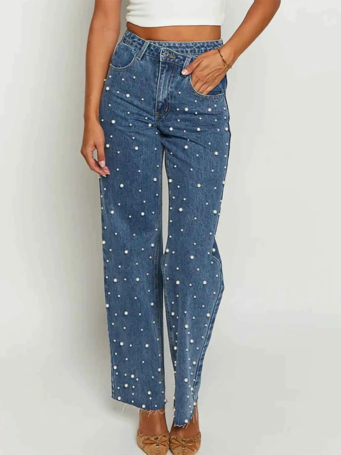 TeenStylo Women Denim Jeans Long Pants Casual Straight Leg Jeans For Everyday Wear