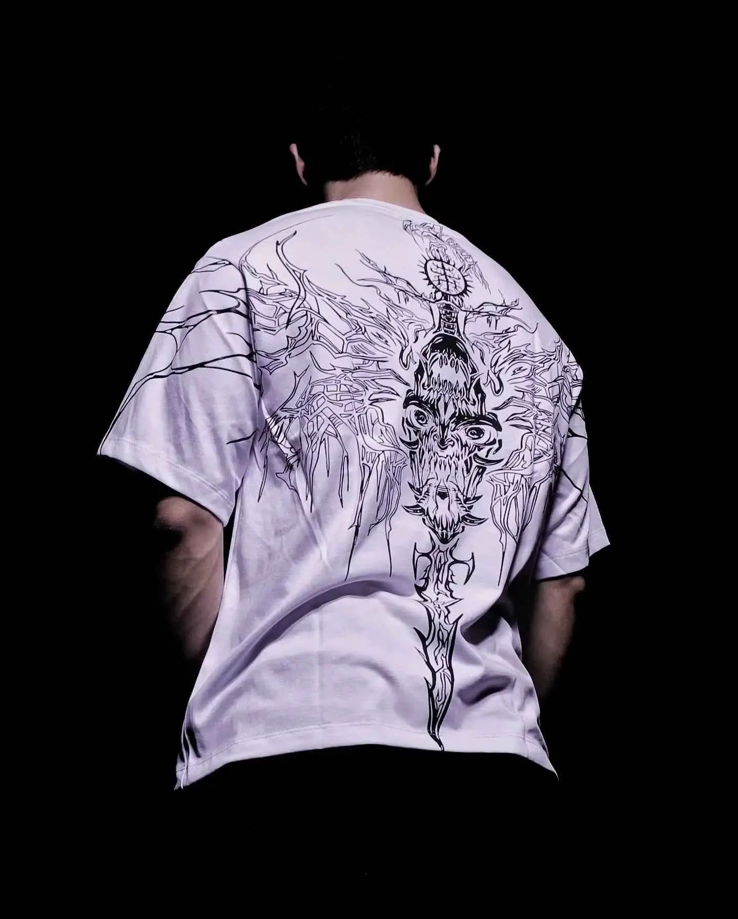 Lonely Shadow Gothic Streetwear T Shirt For Men And Women Oversized Cotton Tee Skeleton Art Grunge Dark Edge Fashion