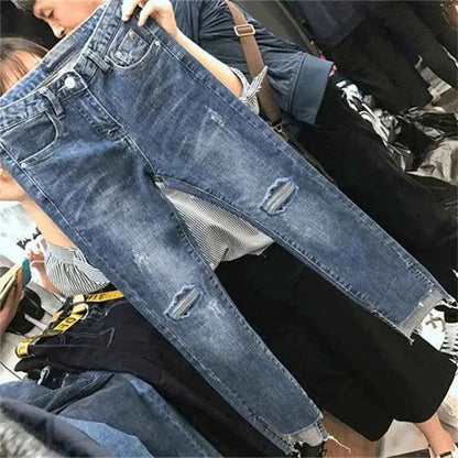 Women Denim Skinny Jeans Ripped Jeans Trendy Denim Trousers TeenStylo Casual Everyday Wear
