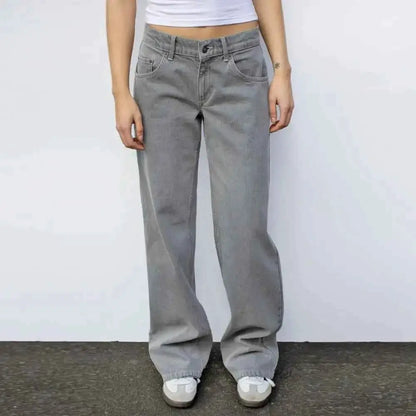 Slim Cut Jeans For Women High Waist Denim Pants With Pockets Stylish Wide Leg And Straight Leg