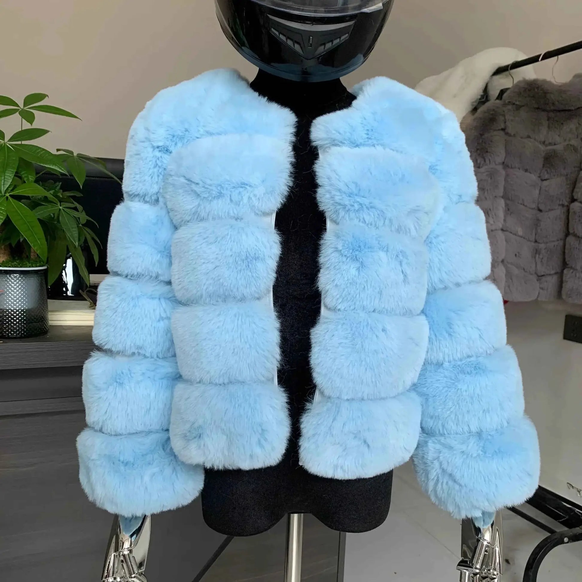 TeenStylo Winter Faux Fur Coat For Teens Long Sleeve Warm Outerwear With Plush Lining And Cozy Fit