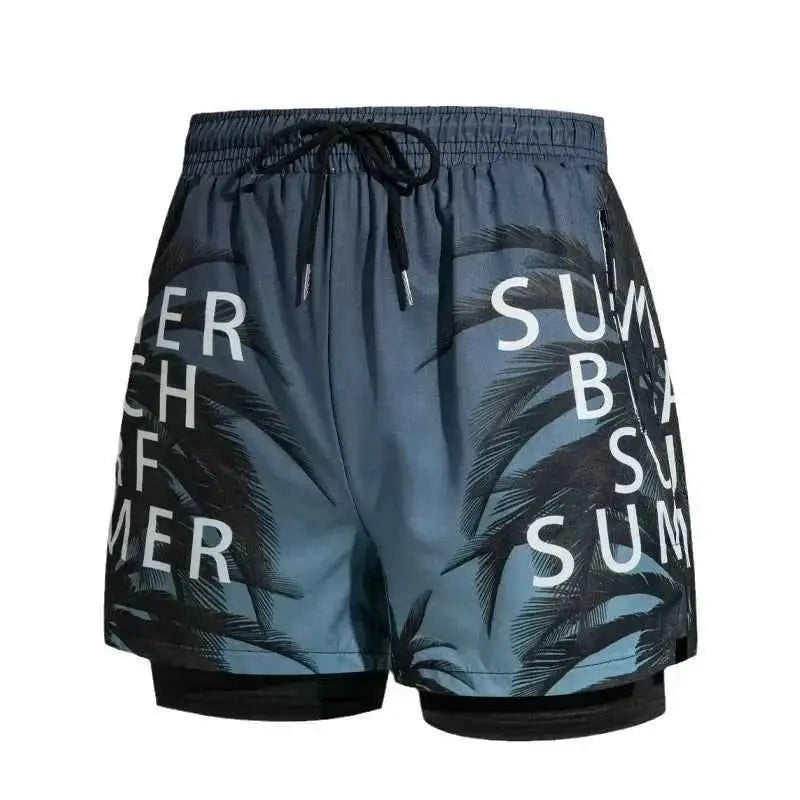 Mens Swim Trunks With Lining Anti Embarrassment Double Layer Beach Shorts Sizes L To 4XL