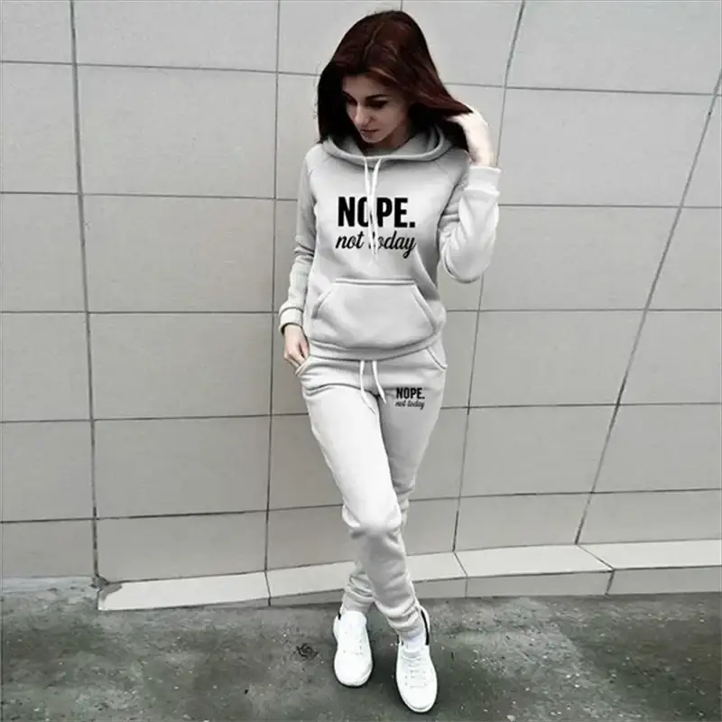Womens Hooded Tracksuit Set For Jogging And Casual Wear With Matching Hoodie And Pants