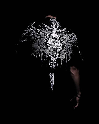 Lonely Shadow Gothic Streetwear T Shirt For Men And Women Oversized Cotton Tee Skeleton Art Grunge Dark Edge Fashion