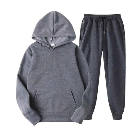 Men's Tracksuit Set Hooded Sweatshirt and Jogger Pants High Quality Breathable Polyester for Casual Gym Wear