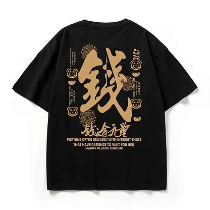 Japanese Samurai Spirit T Shirt for Men Loose Oversized 100 Percent Cotton Bushido Graphic Tee