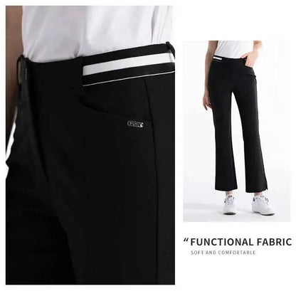Golf Womens Quick Dry Pants KUZ176 High Elastic Flared Casual Long Trousers For Summer Spring
