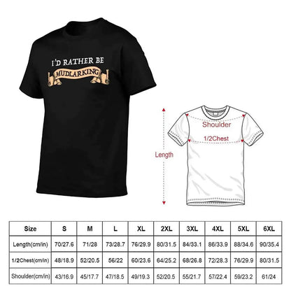 I Would Rather Be Mudlarking Mens V-Neck T Shirt Graphic Tee Cotton Vintage Style Casual Everyday Wear For Men