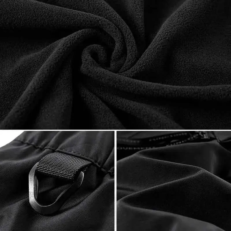2022 Winter Thick Tactical Cargo Pants For Men With Multi Pockets Techwear Hip Hop Streetwear Black