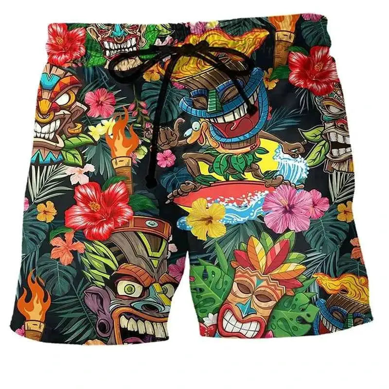 Colorful Graffiti 3D Printed Surfing Board Shorts For Men And Boys Cool Summer Beach Swim Trunks Street Style Hip Hop