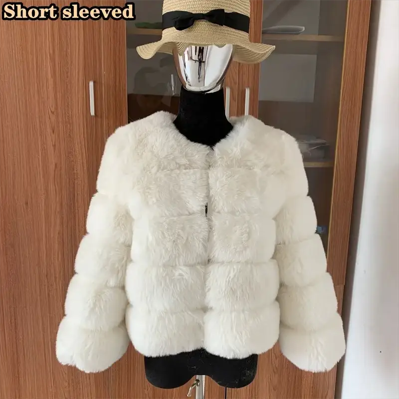 TeenStylo Winter Faux Fur Coat For Teens Long Sleeve Warm Outerwear With Plush Lining And Cozy Fit