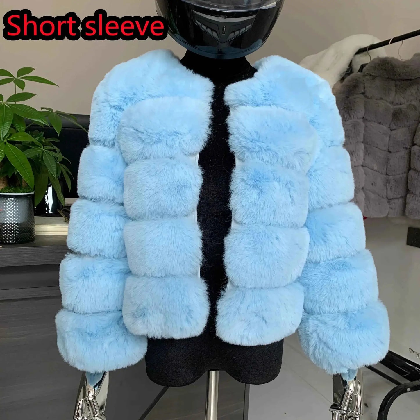TeenStylo Winter Faux Fur Coat For Teens Long Sleeve Warm Outerwear With Plush Lining And Cozy Fit