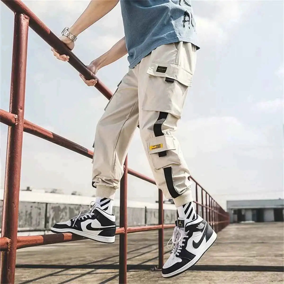 Black Cargo Pants Women High Waist Joggers Streetwear Trousers Hip Hop Korean Punk Casual Capris
