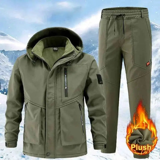 Men Winter Autumn Tracksuit 2 Piece Set Jacket And Pants Sportswear Sweat Suit Brand Fashion