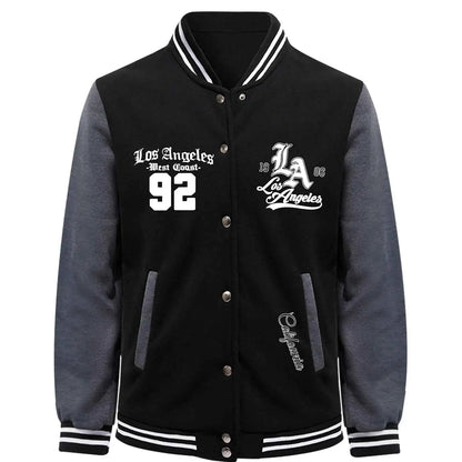 Couple Baseball Uniform Jacket For Men Long Sleeve Polyester Black White Casual Sportswear Sizes S To 5XL