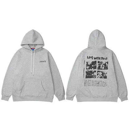 Hip Hop Hoodie Streetwear Sweatshirt For Men 2025 Bear Letter Print Harajuku Hooded Pullover Cotton Fleece Autumn