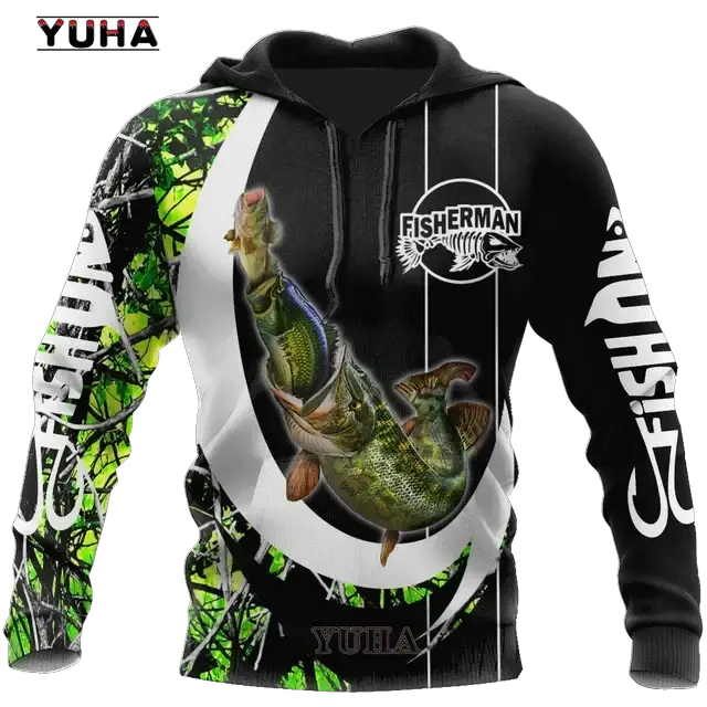 Mens Carp Fishing 3D Printed Harajuku Sweatshirt Unisex Casual Pullover Hoodie Style