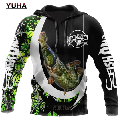 Mens Carp Fishing 3D Printed Harajuku Sweatshirt Unisex Casual Pullover Hoodie Style