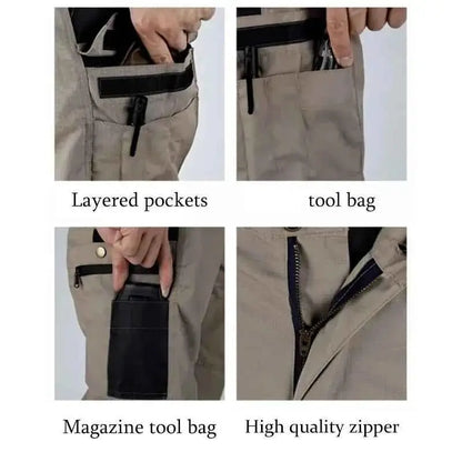 Men's Tactical Work Pants Outdoor Cargo Trousers Multi Pocket Waterproof Hiking Pants For Autumn And Spring