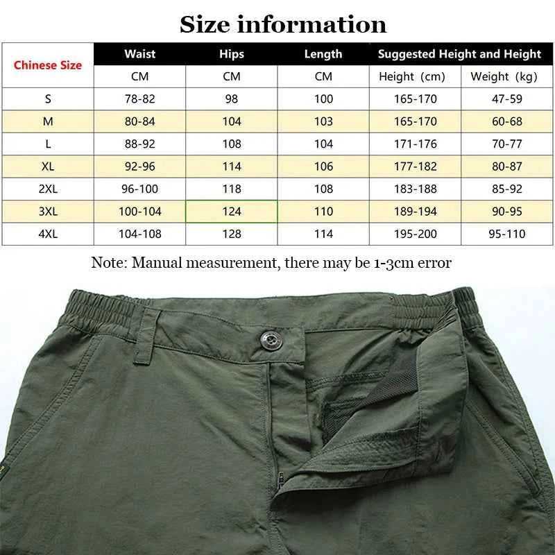 Outdoor Waterproof Tactical Cargo Pants For Men Summer Casual Breathable Quick Dry Military Army Long Trousers
