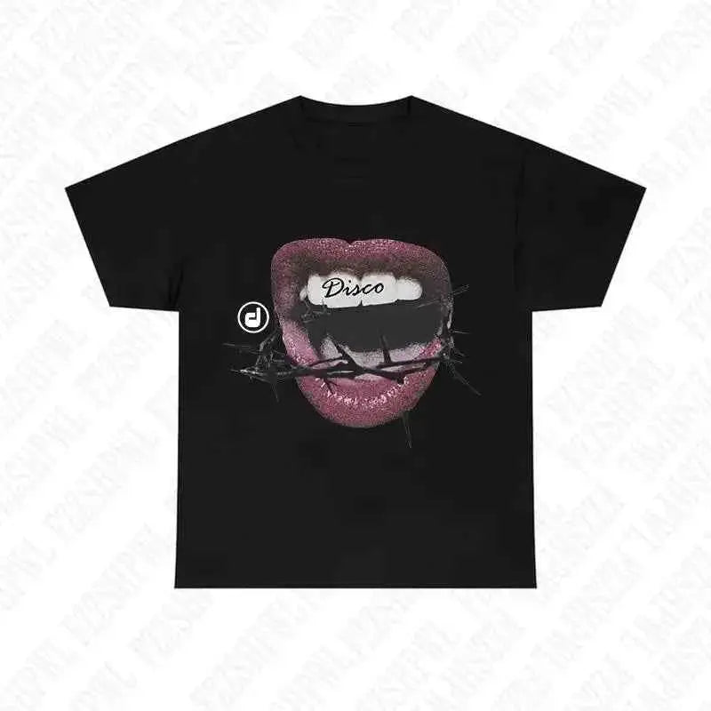 Cotton T Shirt Aesthetics Graphic Print Oversized Hip Hop Tee Rock Gothic Streetwear Short Sleeve Punk Retro Emo