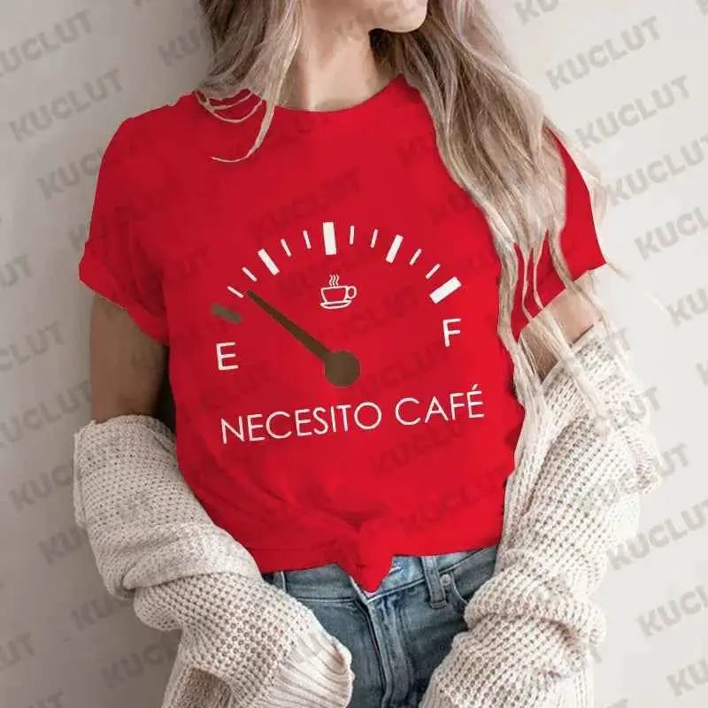 Spanish I Need Coffee Women T Shirt Graphic Tee Casual Short Sleeve Comfortable Fit Sizes XXS To M