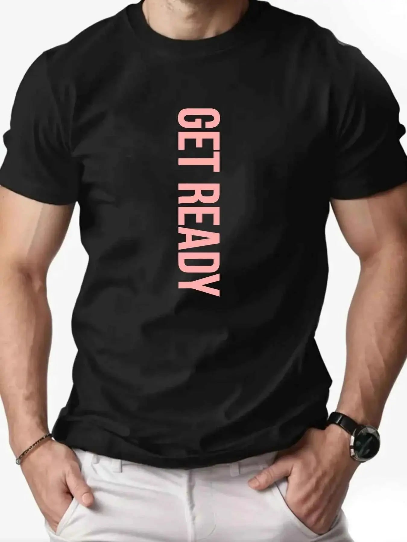 Summer Mens T Shirt Getfeady Pattern Print 100 Percent Cotton Breathable Oversized Round Neck Graphic Tee High Quality