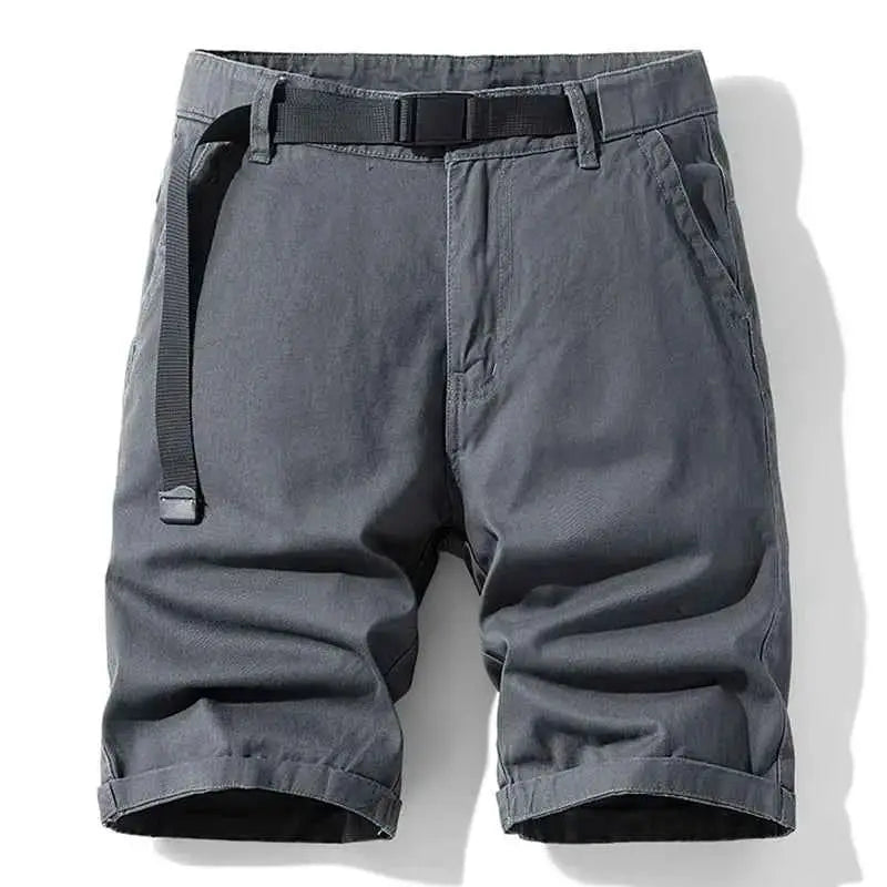 Mens Summer Solid Classic Cargo Shorts Cotton Jogger Bermuda Beach Vintage Twill