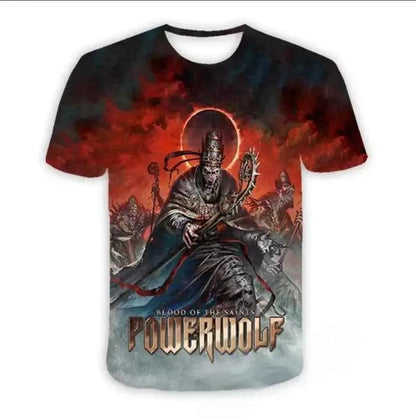 Powerwolf Metal Rock 3D Print T Shirt For Men And Women Hip Hop Style Oversized Short Sleeve Tee Streetwear Fashion