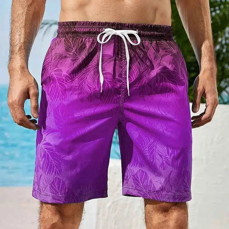 Men's Gradient Graphic Beach Shorts 3D Printed Board Shorts Swim Trunks For Summer Casual Vacation