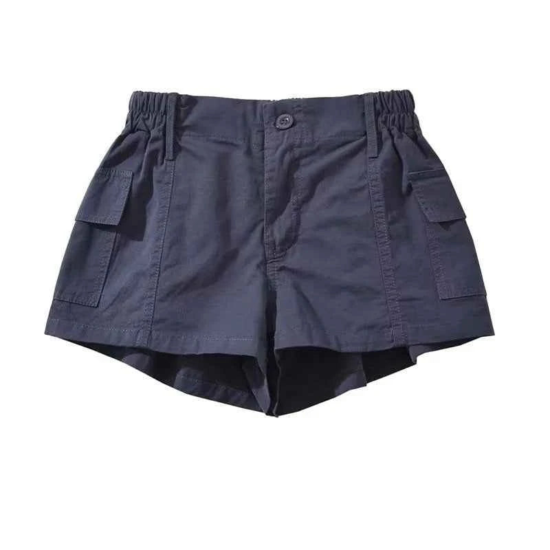 Y2K Cotton Cargo Shorts For Women High Waist Vintage Style With Pockets Summer Casual Streetwear All Match