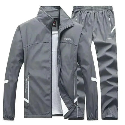 Casual Mens Tracksuit Set Two Piece Jacket And Sweatpants Zipper Hoodie Joggers Suit For Spring And Autumn