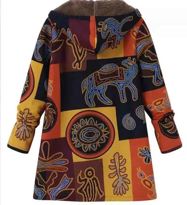Women Winter Warm Floral Hooded Jacket For Cold Weather Stylish Outerwear TeenStylo