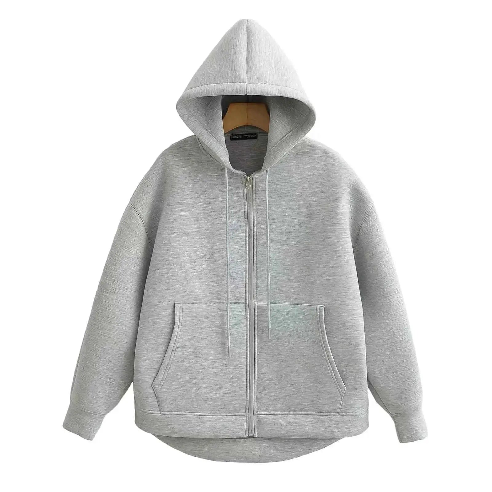 Women Zip Up Hoodie Autumn Hooded Sweatshirt Oversized Long Sleeve Zip Hoodie Jacket