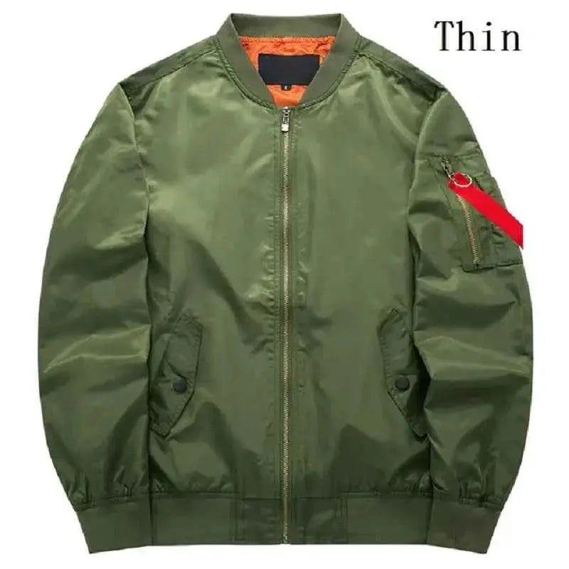 MA 1 Flight Bomber Jacket For Men Waterproof Winter Coat Casual Zipper Plus Size 8XL
