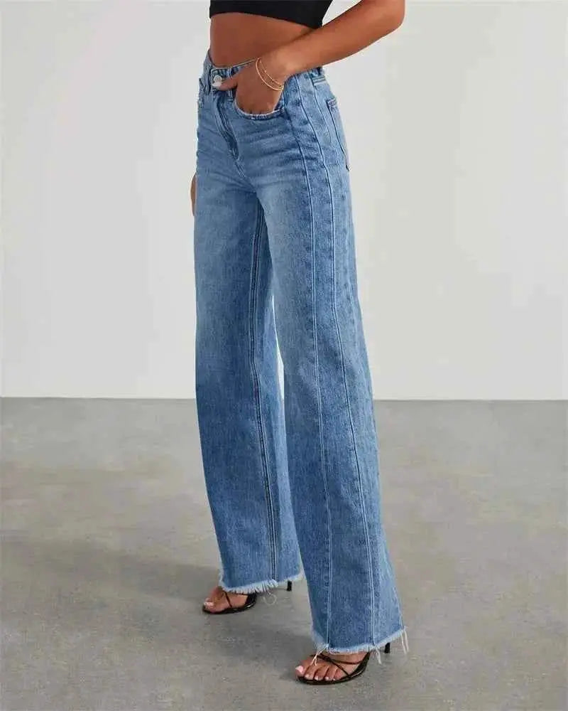 Women Street Straight Leg Jeans Loose Fit From TeenStylo For Casual Everyday Wear Denim
