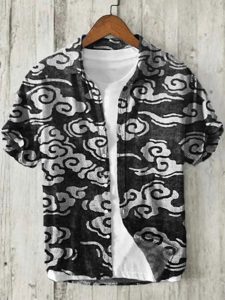 Mens 3D Printed Casual Shirt For Vacation Beachwear Lightweight Breathable Summer Top