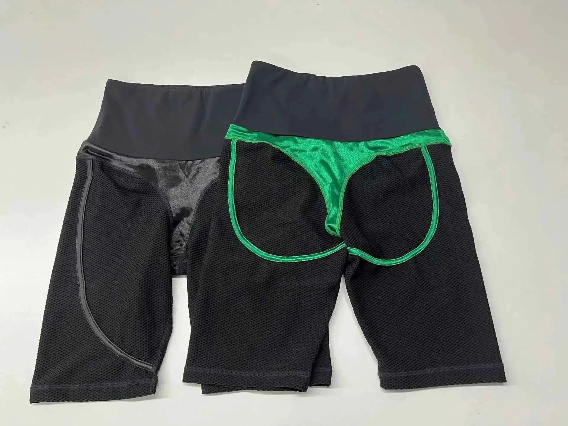 Mesh Biker Shorts Women High Waist Cycling Shorts 2024 Black Transparent Tights For Summer Wear