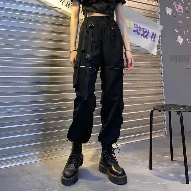 Cargo Pants Women Men 2023 Fashion Punk Jogger Trousers Harajuku Streetwear Ankle Length Oversized Harem Pants