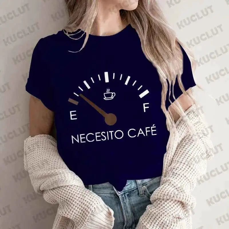 Spanish I Need Coffee Women T Shirt Graphic Tee Casual Short Sleeve Comfortable Fit Sizes XXS To M